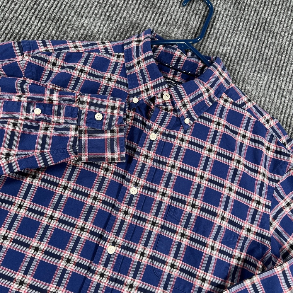 Cremieux Shirt Mens Large Blue Plaid Long Sleeve Button Down Casual Work Dress
